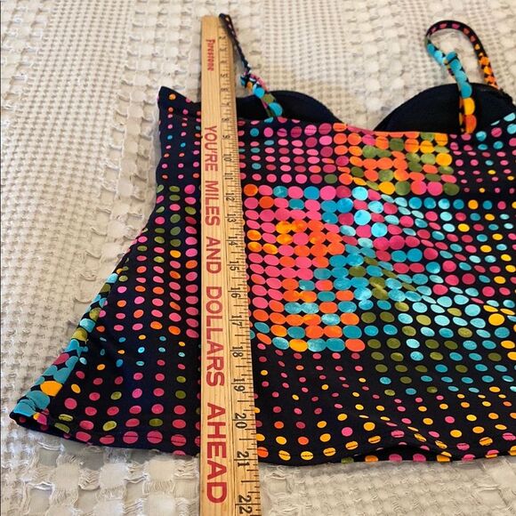 Captiva Bikini size Large Pink Orange Blue Top Only Pool Beach Resort Swimsuit - Picture 5 of 12